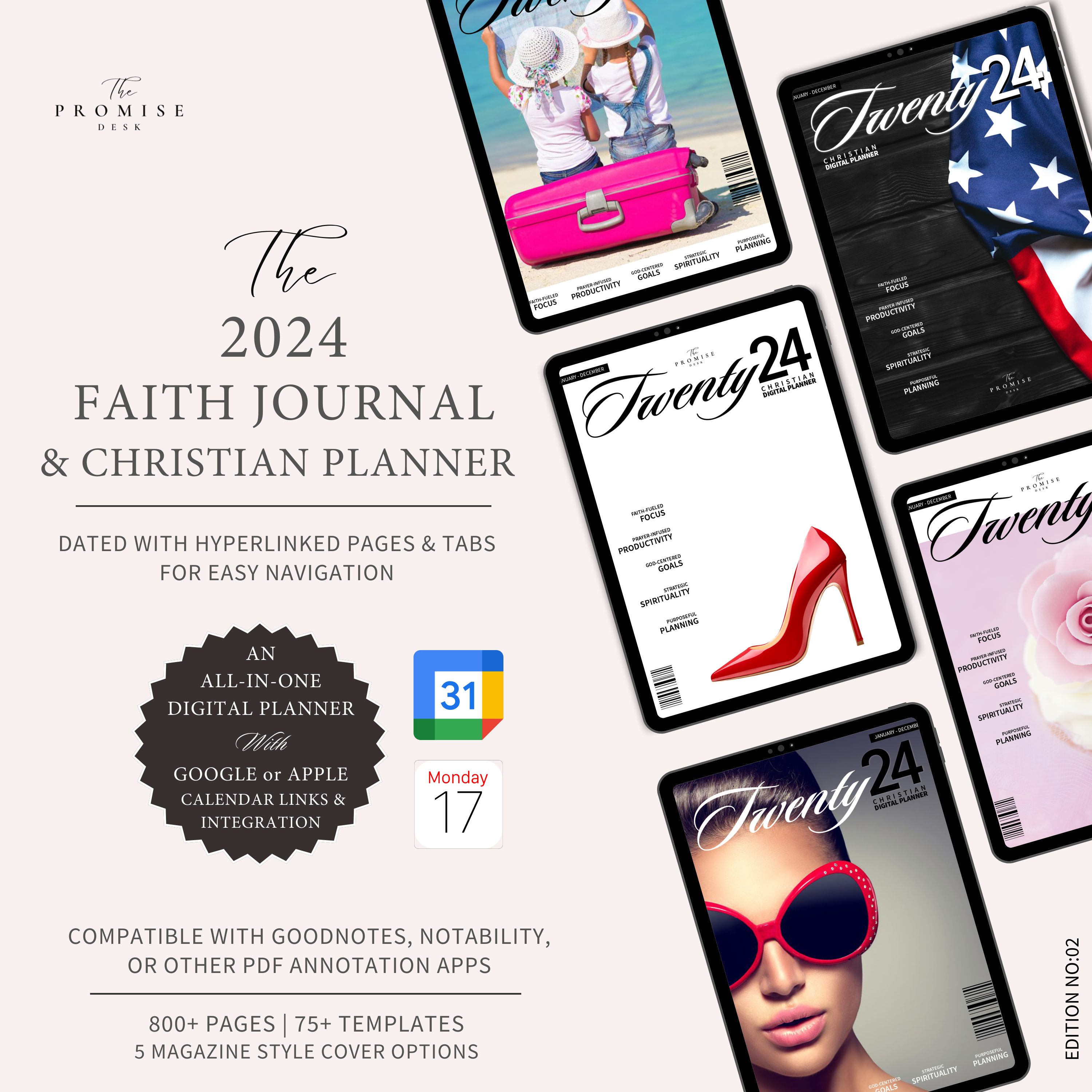 2024 Digital Planner All-In-One - FAITH - Prayerful Planner