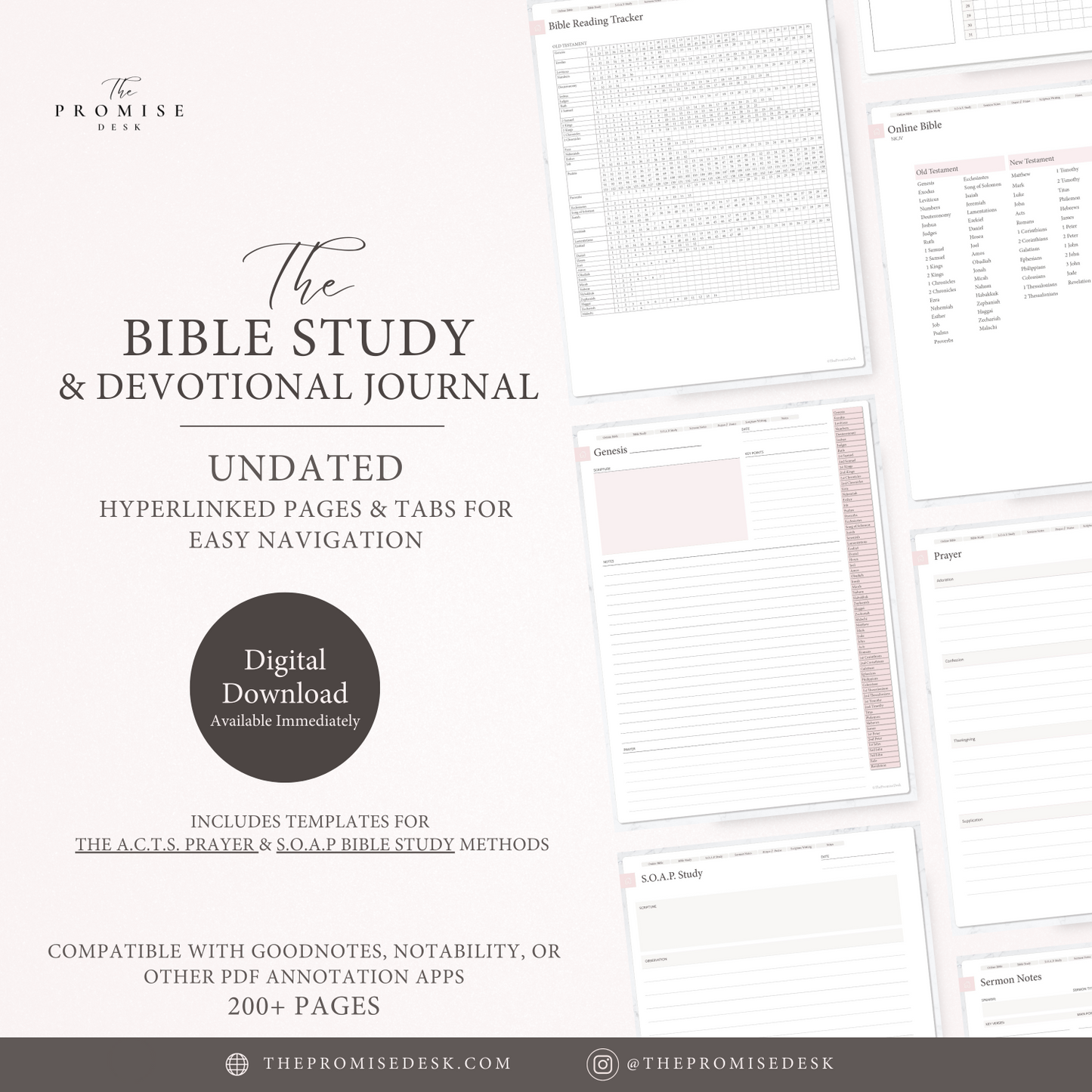 Digital Bible Study & Devotional Journal - Undated