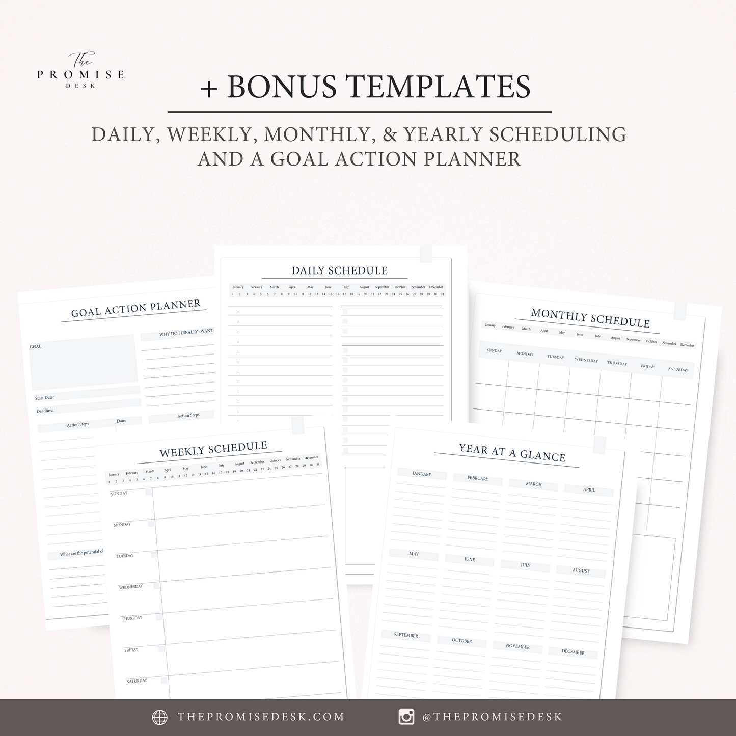 10-Section Blank Digital Notebook + BONUS Planner Templates