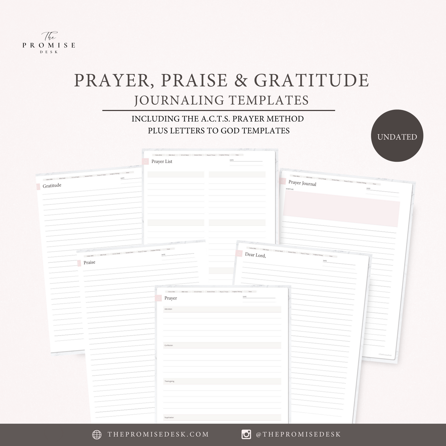 Digital Bible Study & Devotional Journal - Undated